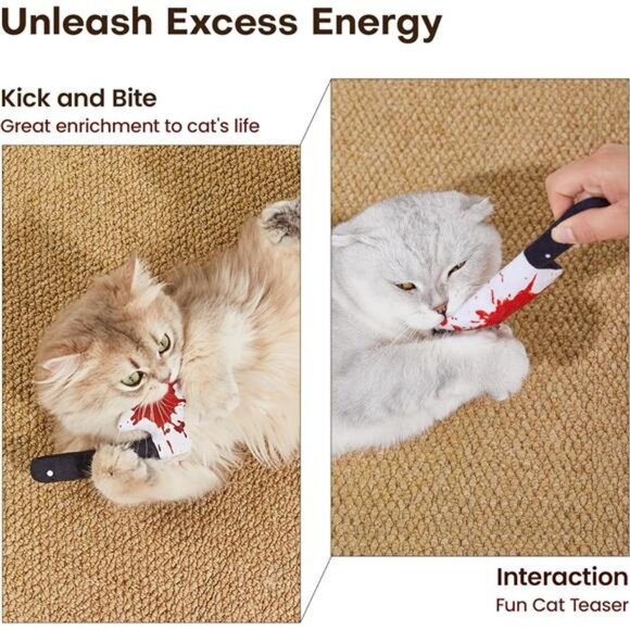 4Pcs Cat Toys, Horror Knife-Shaped Kitten Catnip Crinkly Sound Toys - Picture 5 of 7